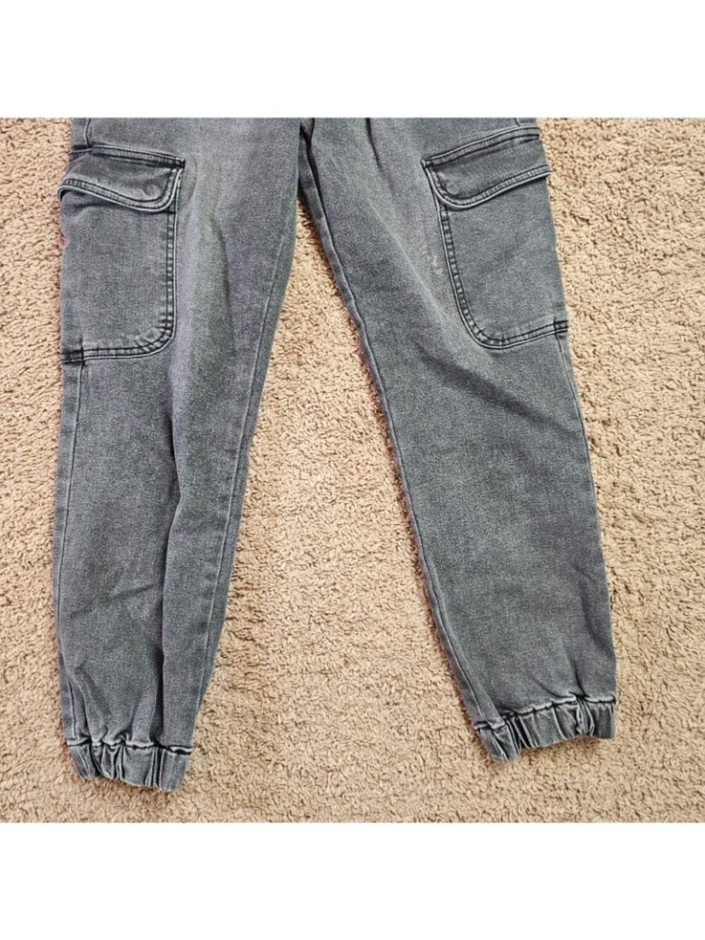 SO Jeans Cargo Pants Womens XS 27x25 Gray High Rise Joggers Denim Stretch Pocket - Picture 7 of 12